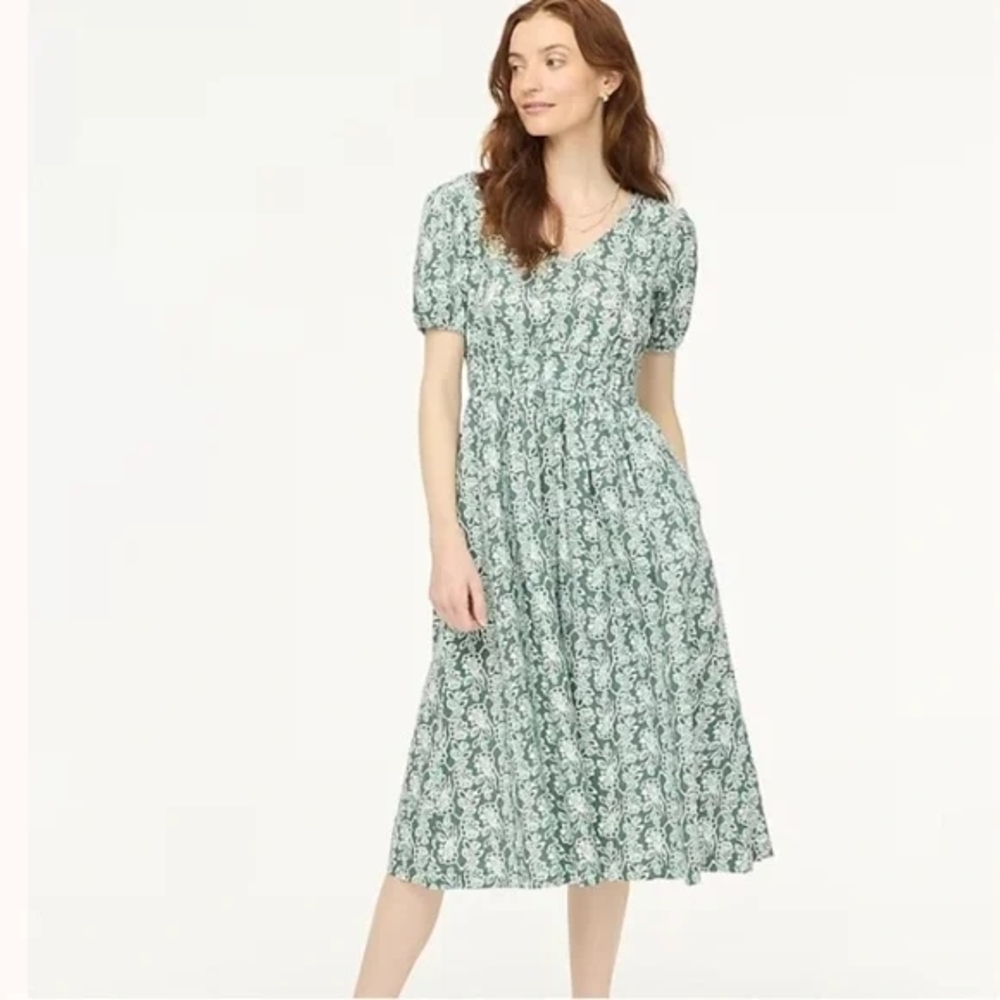 J Crew Factory Smocked Waist Dress NWT Size 8